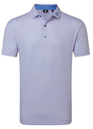 FootJoy Nautical Flag Print Lisle polo homme, pink pop/vivid violet