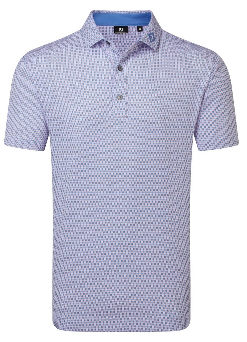 FootJoy Nautical Flag Print Lisle polo homme, pink pop/vivid violet