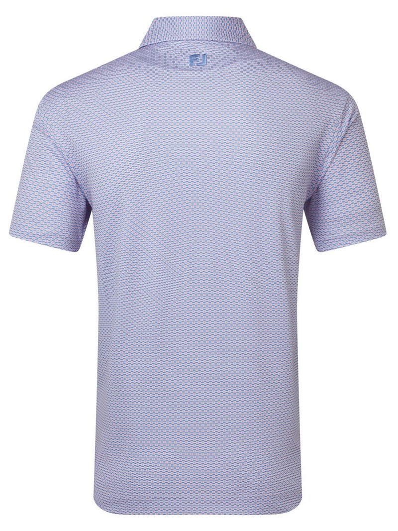 FootJoy Nautical Flag Print Lisle polo homme, pink pop/vivid violet