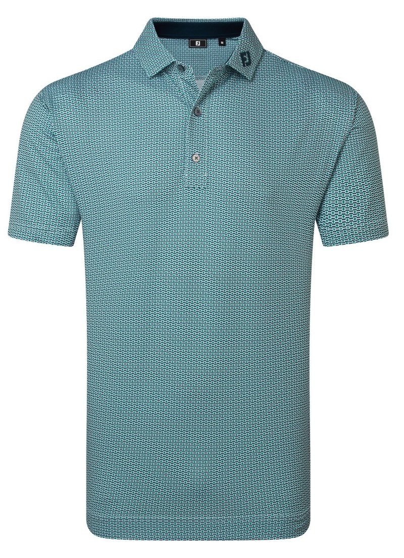 FootJoy Nautical Flag Print Lisle polo homme, field green/navy