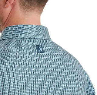 FootJoy Nautical Flag Print Lisle polo homme, field green/navy