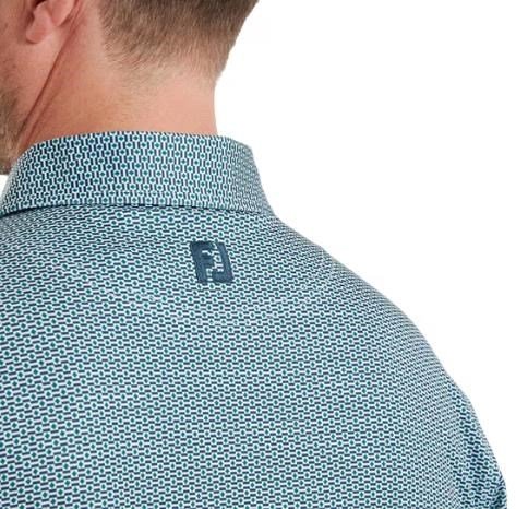 FootJoy Nautical Flag Print Lisle polo homme, field green/navy