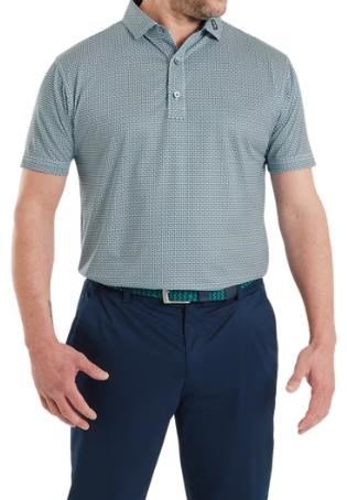 FootJoy Nautical Flag Print Lisle polo homme, field green/navy