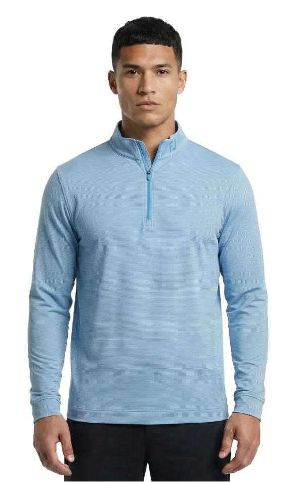 FootJoy Ottoman Stripe Chill-Out sweat-shirt homme, chambray/coastal blue