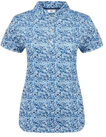 FootJoy Cap Sleeve Lisle polo femme, navy floral print