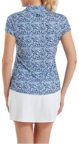 FootJoy Cap Sleeve Lisle polo femme, navy floral print