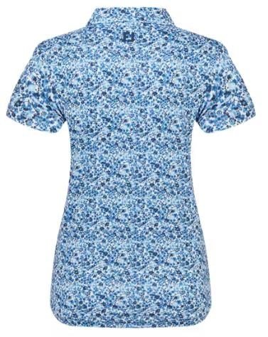 FootJoy Cap Sleeve Lisle polo femme, navy floral print