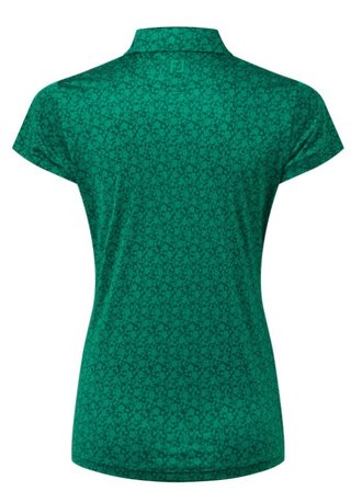 FootJoy Painted Floral Cap Sleeve Lisle polo femme, field green