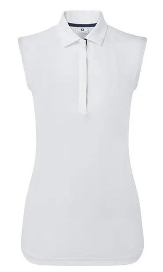 FootJoy Sleeveless Lisle polo femme, blanc