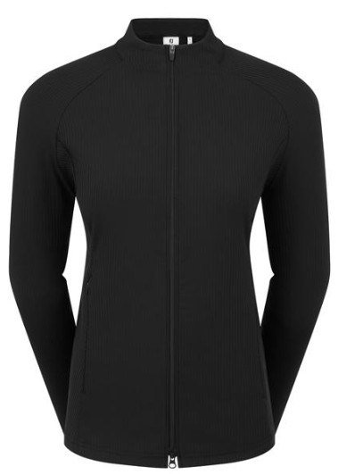 FootJoy Full-Zip Rib Midlayer sweatshirt femme, noir