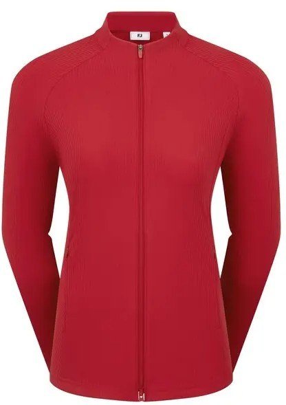 FootJoy Full-Zip Rib Midlayer pull femme, rouge