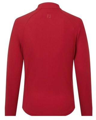 FootJoy Full-Zip Rib Midlayer pull femme, rouge