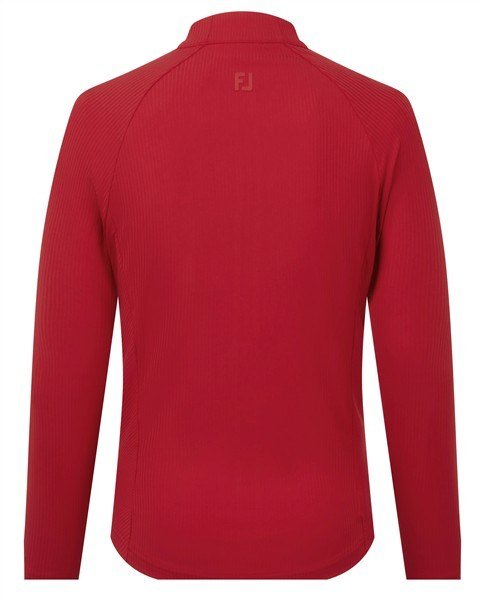 FootJoy Full-Zip Rib Midlayer pull femme, rouge