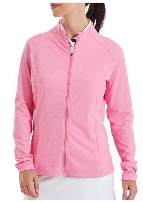 FootJoy Full-Zip Rib Midlayer pull femme, rose