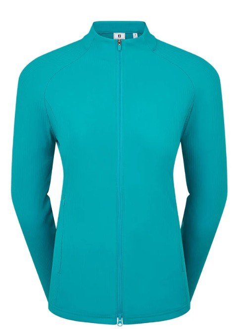 FootJoy Full-Zip Rib Midlayer pull femme zippé, tile blue