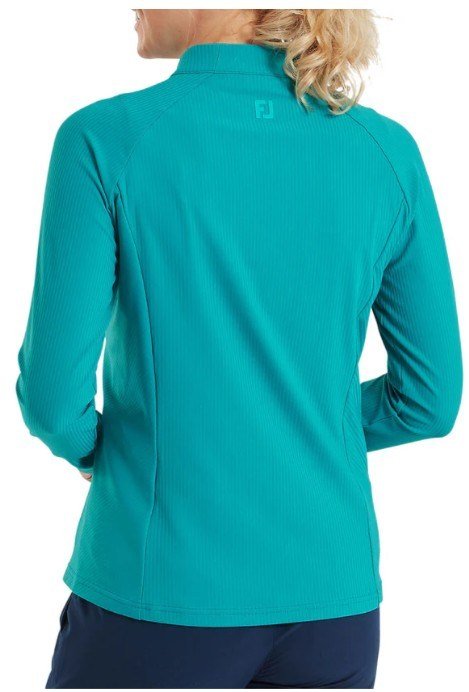 FootJoy Full-Zip Rib Midlayer pull femme zippé, tile blue