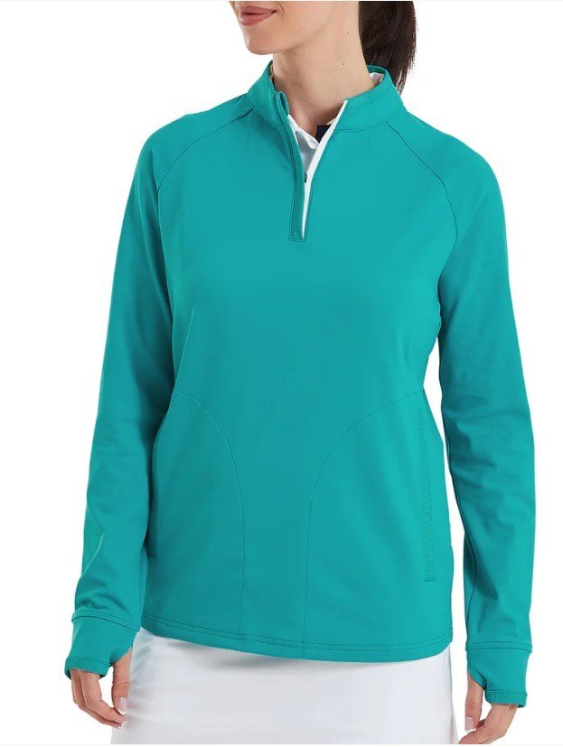FootJoy Half-Zip Midlayer pull femme, tile blue