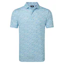 FootJoy Meadow Print Lisle polo homme, blue reef/sea glass/deep reef