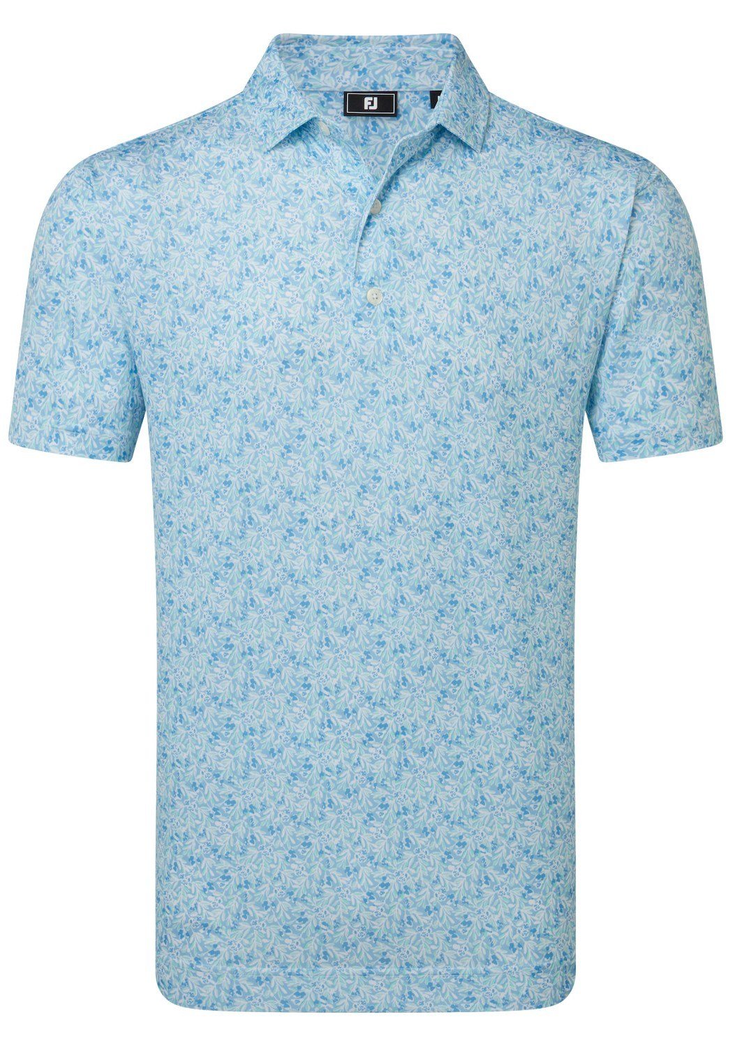 FootJoy Meadow Print Lisle polo homme, blue reef/sea glass/deep reef