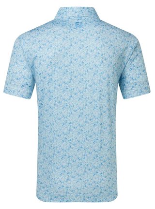 FootJoy Meadow Print Lisle polo homme, blue reef/sea glass/deep reef