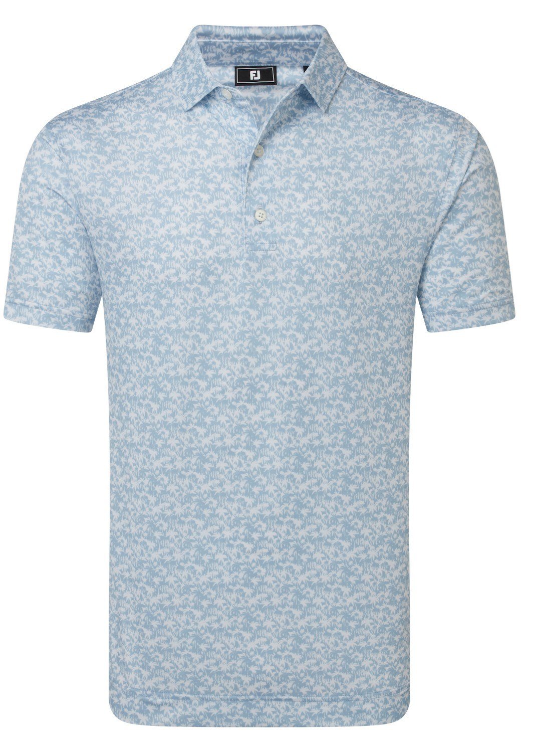 FootJoy Hidden Palm Print Lisle polo homme, chambray/white