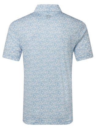 FootJoy Hidden Palm Print Lisle polo homme, chambray/white