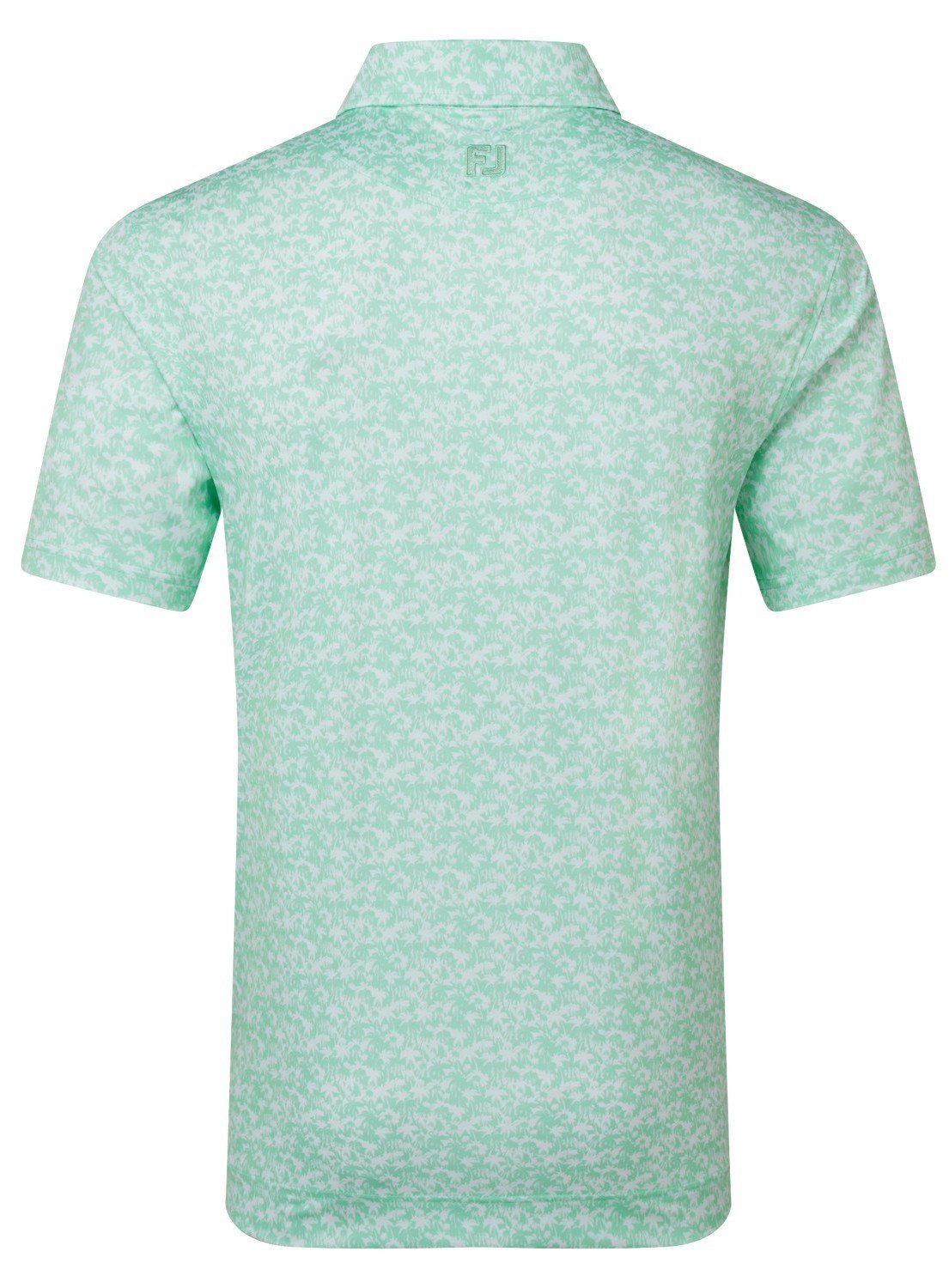 FootJoy Hidden Palm Print Lisle polo homme, sea glass/white