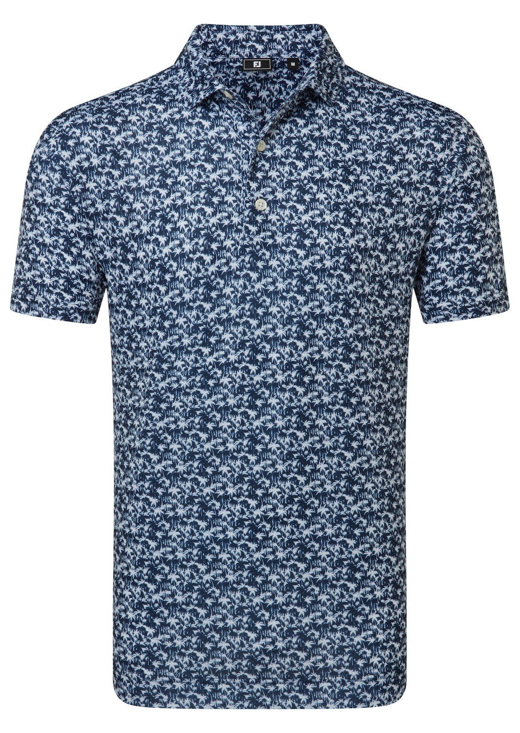 FootJoy Hidden Palm Print Lisle polo homme, navy/white