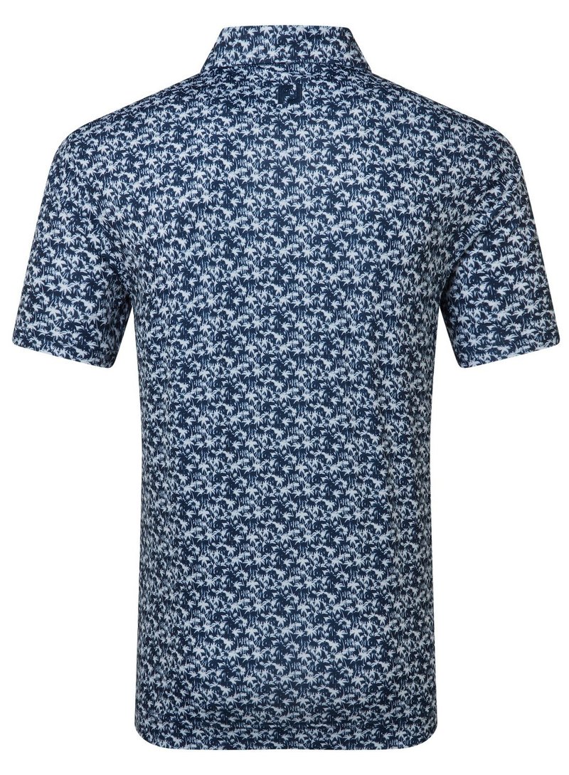 FootJoy Hidden Palm Print Lisle polo homme, navy/white