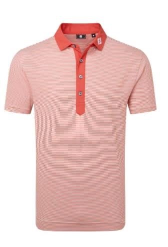 FootJoy Feeder Stripe Pique polo homme, nantucket red