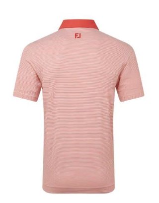 FootJoy Feeder Stripe Pique polo homme, nantucket red