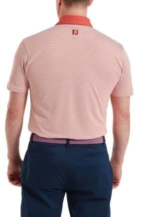 FootJoy Feeder Stripe Pique polo homme, nantucket red