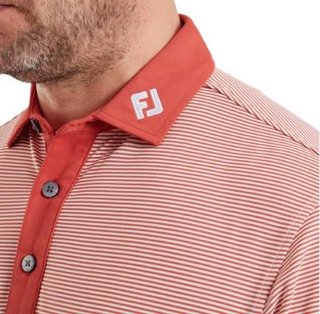 FootJoy Feeder Stripe Pique polo homme, nantucket red