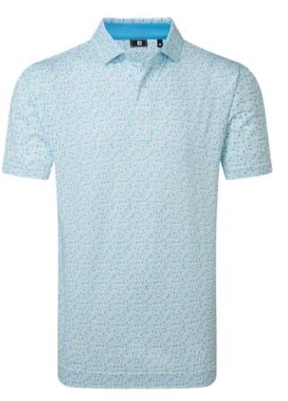 FootJoy Surfs Up Print Lisle polo homme, deep reef/white/sea glass/blue reef