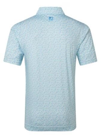 FootJoy Surfs Up Print Lisle polo homme, deep reef/white/sea glass/blue reef