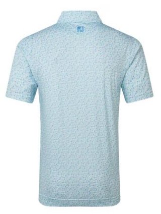 FootJoy Surfs Up Print Lisle polo homme, deep reef/white/sea glass/blue reef