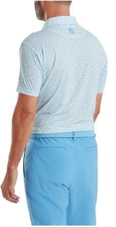 FootJoy Surfs Up Print Lisle polo homme, deep reef/white/sea glass/blue reef