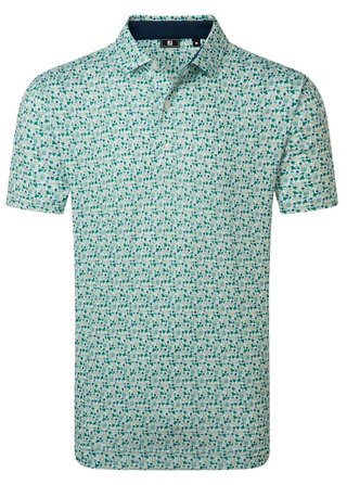 FootJoy Surfs Up Print Lisle polo homme, field green/white/sunshine/navy