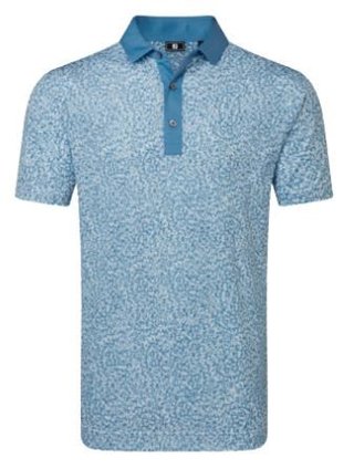 FootJoy Condensed Camo Print Lisle polo homme, white/chambray/coastal blue