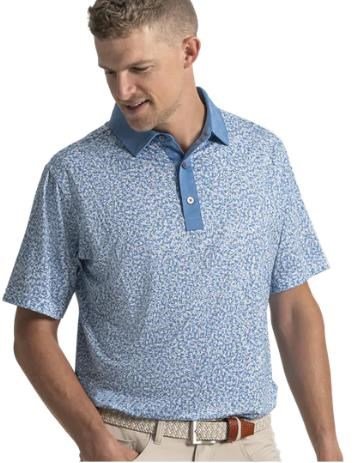 FootJoy Condensed Camo Print Lisle polo homme, white/chambray/coastal blue
