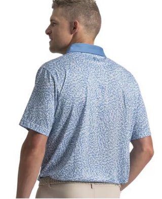 FootJoy Condensed Camo Print Lisle polo homme, white/chambray/coastal blue