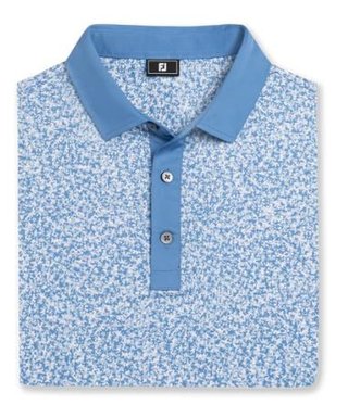 FootJoy Condensed Camo Print Lisle polo homme, white/chambray/coastal blue