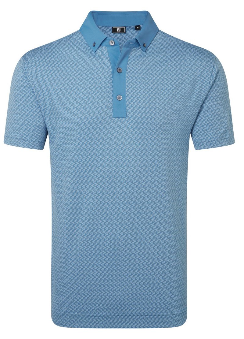 FootJoy Star Geo Jacquard polo homme, coastal blue