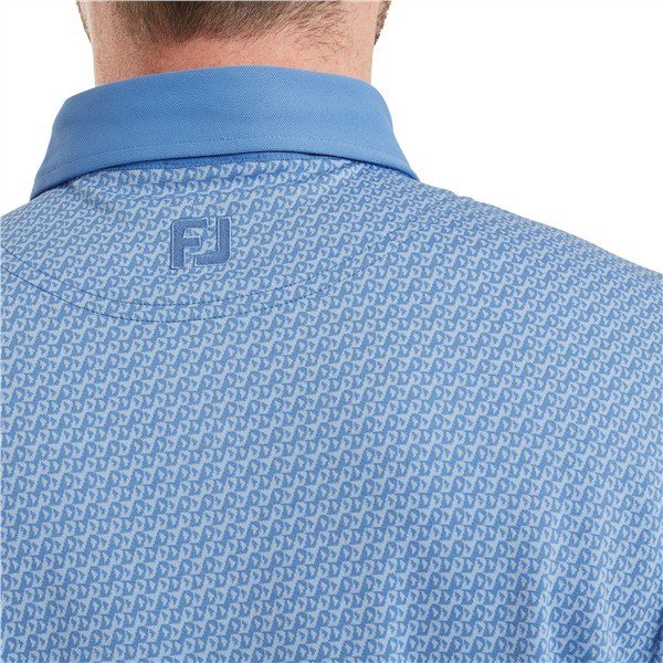 FootJoy Star Geo Jacquard polo homme, coastal blue