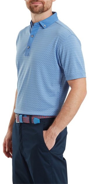 FootJoy Star Geo Jacquard polo homme, coastal blue