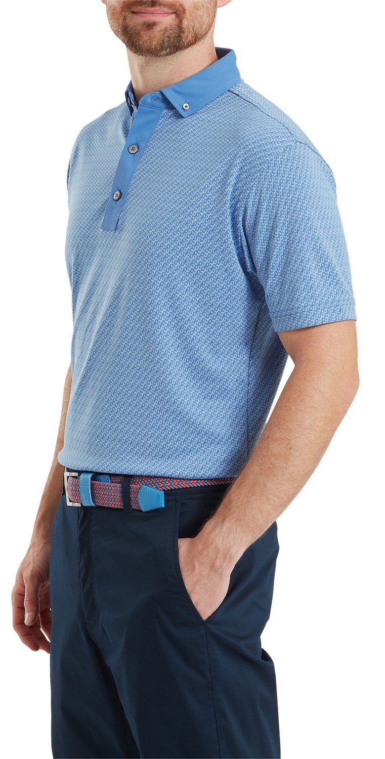 FootJoy Star Geo Jacquard polo homme, coastal blue