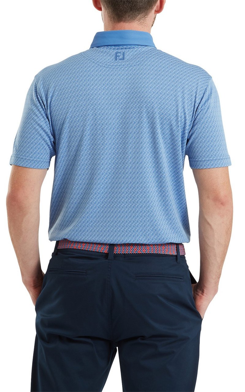FootJoy Star Geo Jacquard polo homme, coastal blue