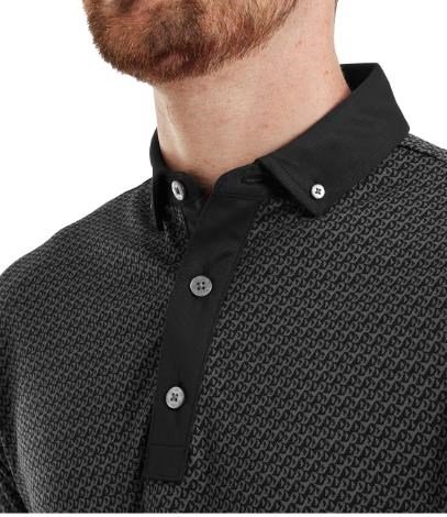 FootJoy Star Geo Jacquard polo homme, noir