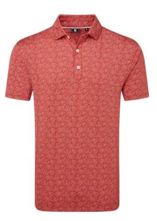 FootJoy Wingtip Floral Lisle polo homme, nantucket red/white