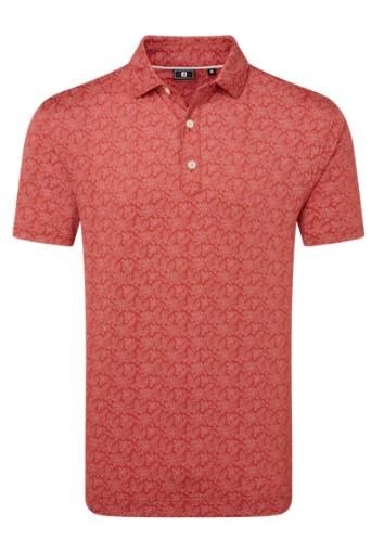 FootJoy Wingtip Floral Lisle polo homme, nantucket red/white